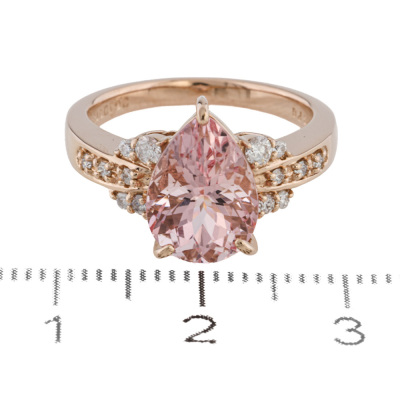 2.64ct Morganite & 0.18ct Diamond Ring - 2