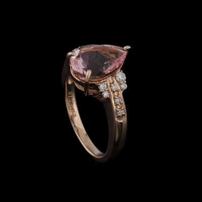 2.64ct Morganite & 0.18ct Diamond Ring - 5