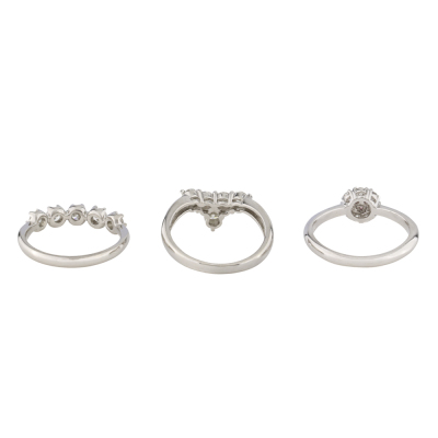 Pink Diamond Ring & Two White Diamond Rings - 5