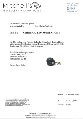 Faberge Enamel Star & Moon Locket Pendant - 4