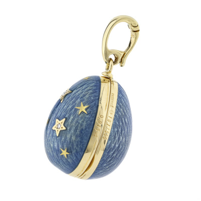 Faberge Enamel Star & Moon Locket Pendant - 5