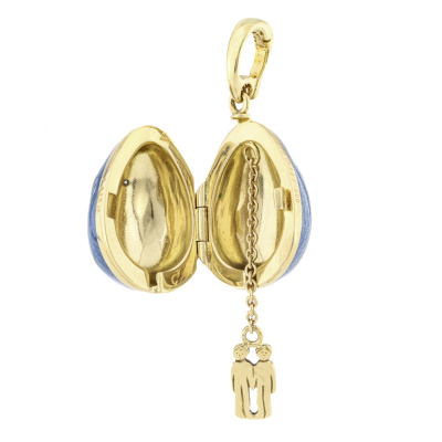 Faberge Enamel Star & Moon Locket Pendant - 6