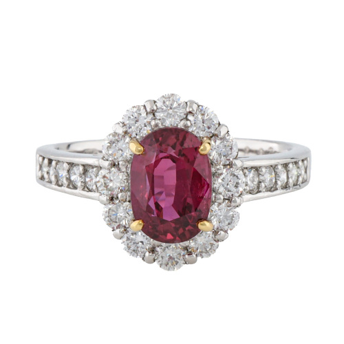 Unheated Ruby 2.02ct and Diamond Ring