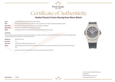 Hublot Classic Fusion Racing Grey Mens Watch - 4