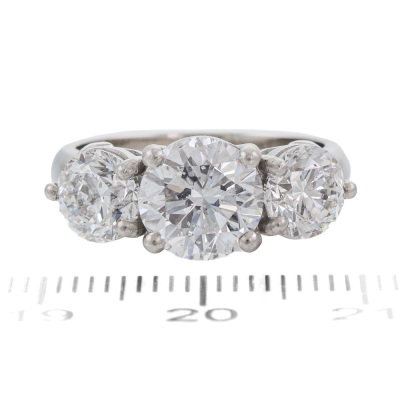 4.01ct Diamond Trilogy Ring GIA D Colour - 2