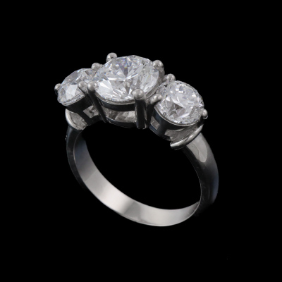 4.01ct Diamond Trilogy Ring GIA D Colour - 8