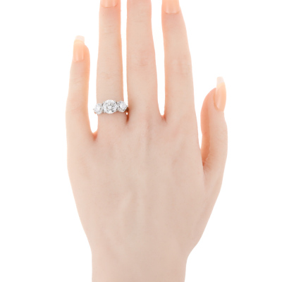 4.01ct Diamond Trilogy Ring GIA D Colour - 9