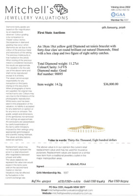 11.27ct Diamond Tennis Bracelet - 3