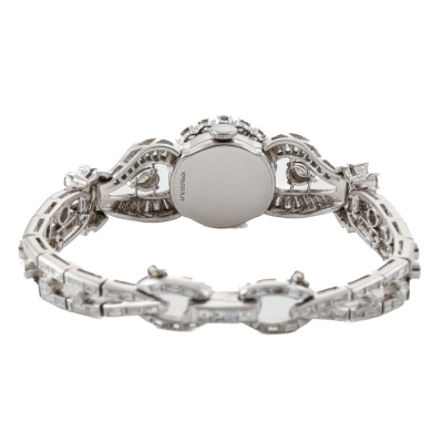 6.80ct Diamond Dress Watch Bracelet, Platinum 50.2g - 4