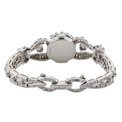 6.80ct Diamond Dress Watch Bracelet, Platinum 50.2g - 5