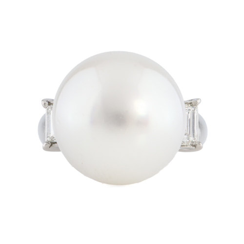 16mm South Sea Pearl & Diamond Ring