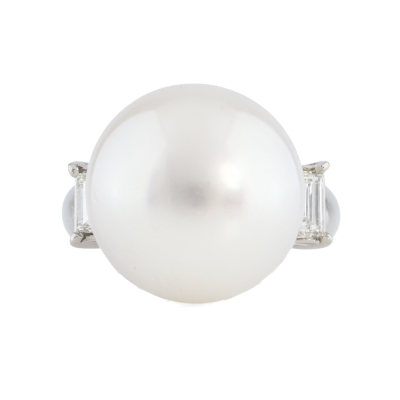 16mm South Sea Pearl & Diamond Ring