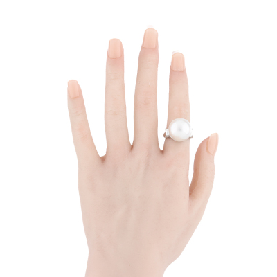 16mm South Sea Pearl & Diamond Ring - 5