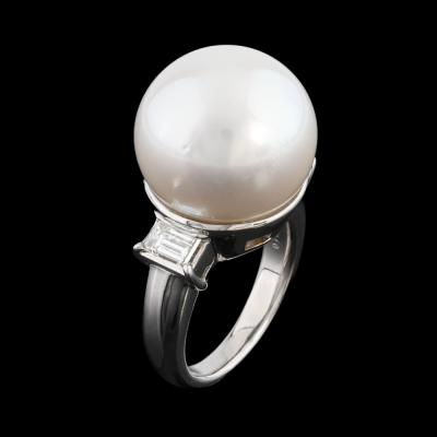 16mm South Sea Pearl & Diamond Ring - 6