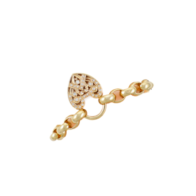 Diamond Heart Padlock Chain Bracelet, 9ct 24.1g - 6