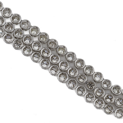 10.01ct Diamond 3 Row Tennis Necklace - 4