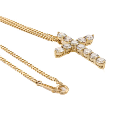2.00ct Diamond Cross Pendant - 5