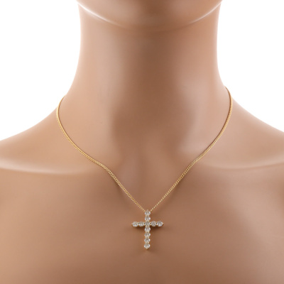 2.00ct Diamond Cross Pendant - 6