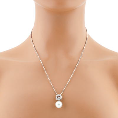 12mm South Sea Pearl & Diamond Pendant 18ct Gold - 4