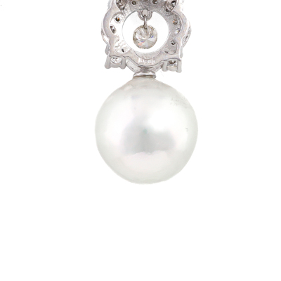 12mm South Sea Pearl & Diamond Pendant 18ct Gold - 5