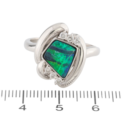 Boulder Opal & Diamond Ring - 2