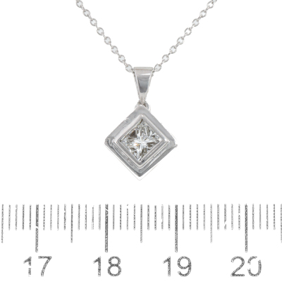 0.70ct Princess Cut Diamond Pendant - 2
