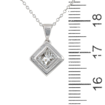 0.70ct Princess Cut Diamond Pendant - 3