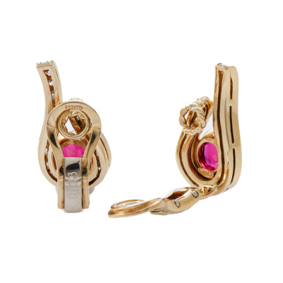 1.65ct Ruby & Diamond Earrings - 2