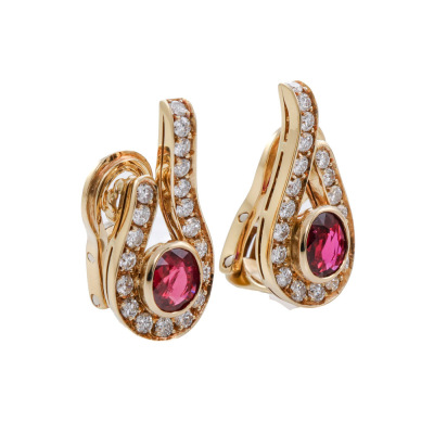 1.65ct Ruby & Diamond Earrings - 3