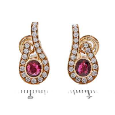 1.65ct Ruby & Diamond Earrings - 5