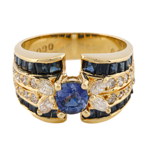 2.46ct Sapphire & Diamond Ring