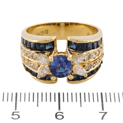 2.46ct Sapphire & Diamond Ring - 2