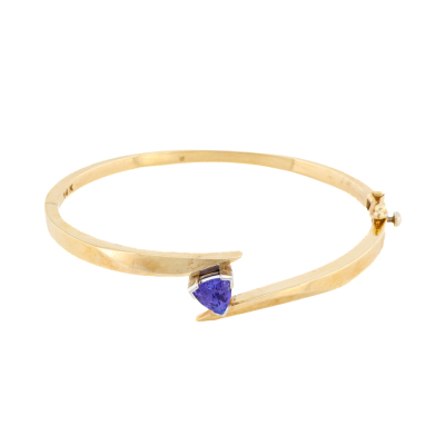 Tanzanite Bangle, 14ct Gold 13.3g