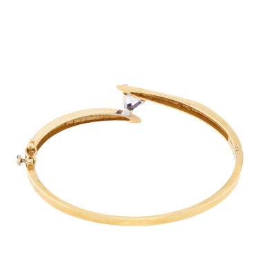 Tanzanite Bangle, 14ct Gold 13.3g - 2