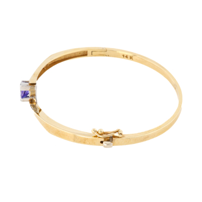 Tanzanite Bangle, 14ct Gold 13.3g - 4