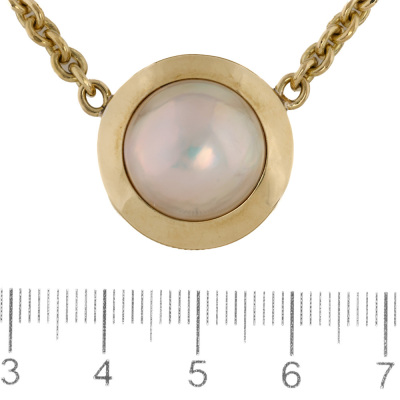 Mabe Pearl Necklace, 18ct Gold 28.8g - 2