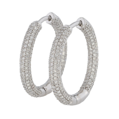 1.99ct Diamond Hoop Earrings