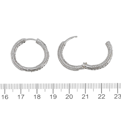 1.99ct Diamond Hoop Earrings - 2