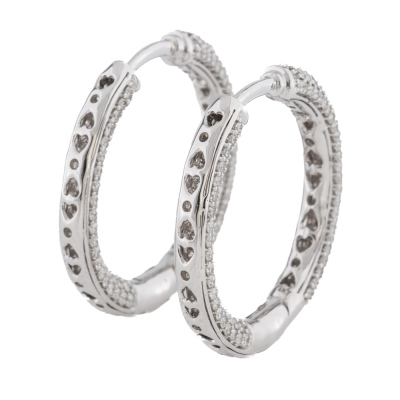 1.99ct Diamond Hoop Earrings - 3