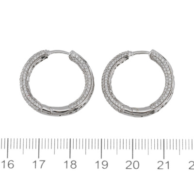 1.99ct Diamond Hoop Earrings - 4