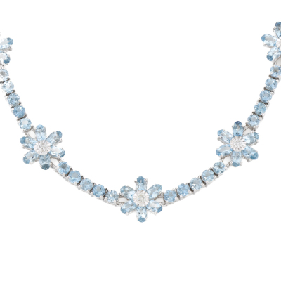 25.44ct Aquamarine & Diamond Gold Necklace - 2