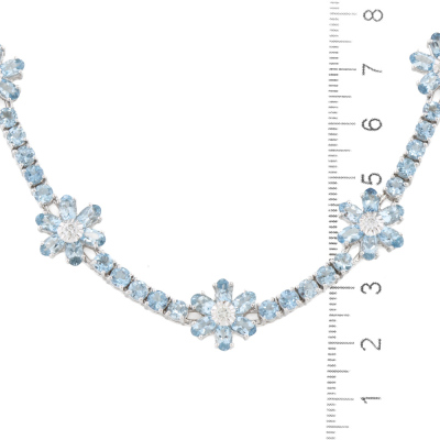 25.44ct Aquamarine & Diamond Gold Necklace - 6