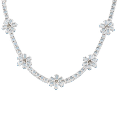 25.44ct Aquamarine & Diamond Gold Necklace - 7