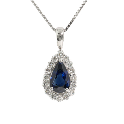 1.60ct Madagascar Sapphire & Diamond Pendant
