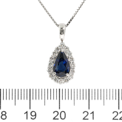 1.60ct Madagascar Sapphire & Diamond Pendant - 2