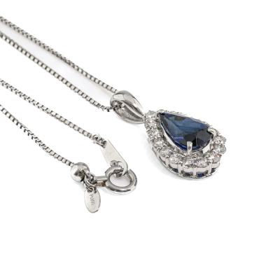 1.60ct Madagascar Sapphire & Diamond Pendant - 6