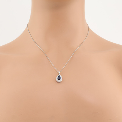 1.60ct Madagascar Sapphire & Diamond Pendant - 7