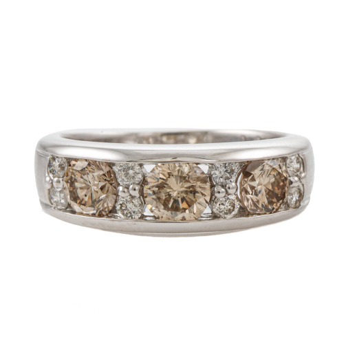 Cognac & White Diamond Eternity Ring 1.40ct