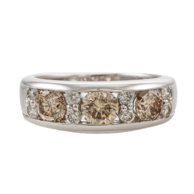 Cognac & White Diamond Eternity Ring 1.40ct