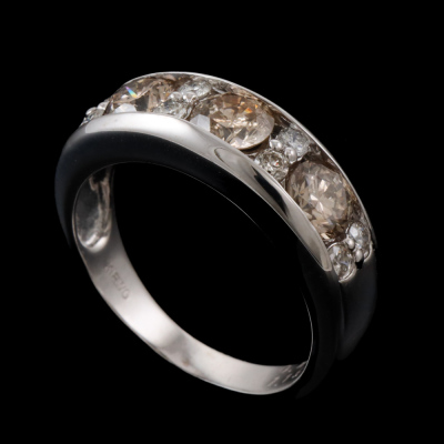 Cognac & White Diamond Eternity Ring 1.40ct - 5